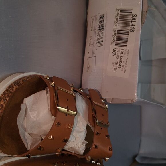 Olivia Miller Sandals Size 6 Cognac - Mule - Slide - Brown - Picture 5 of 13